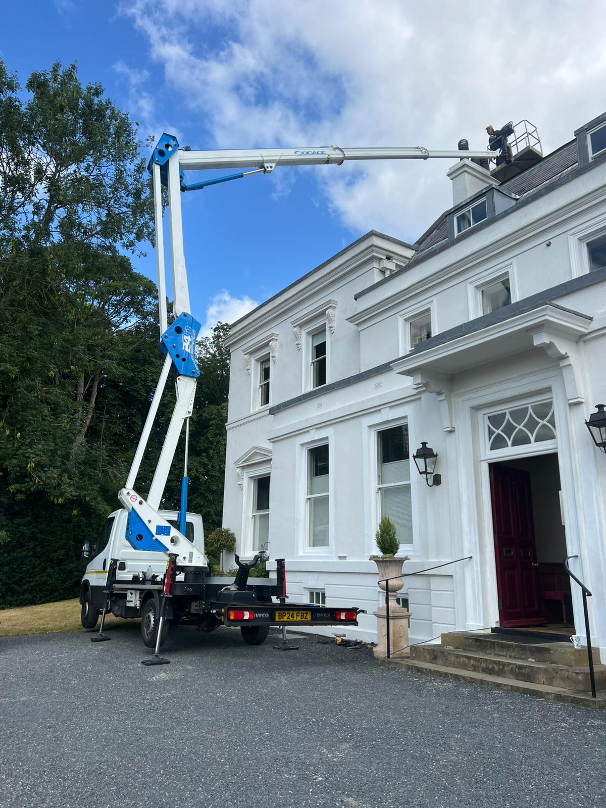 Chimney repair from cherry picker in Yaxley